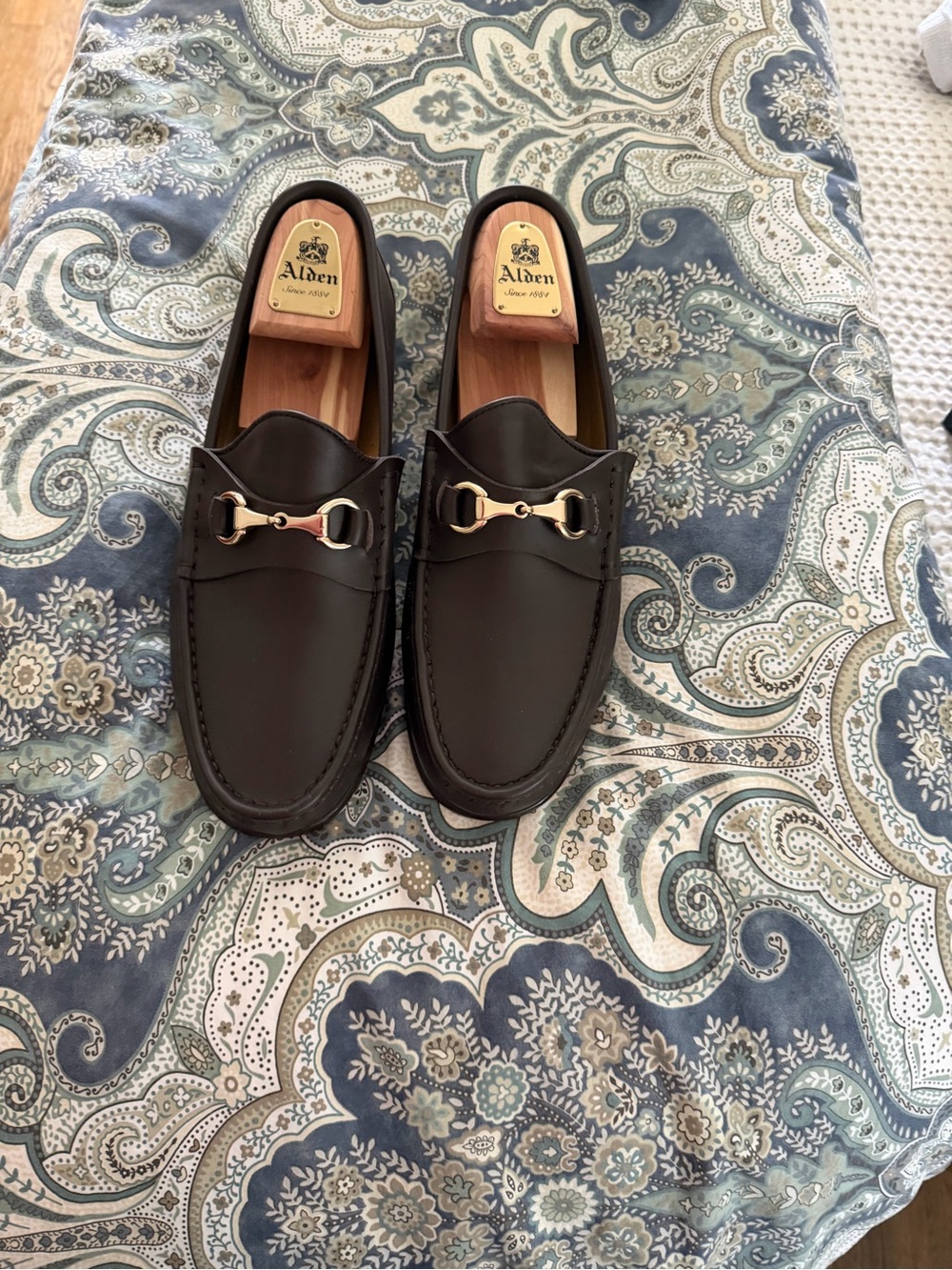 Alden Men’s Black Leather Bit Loafers